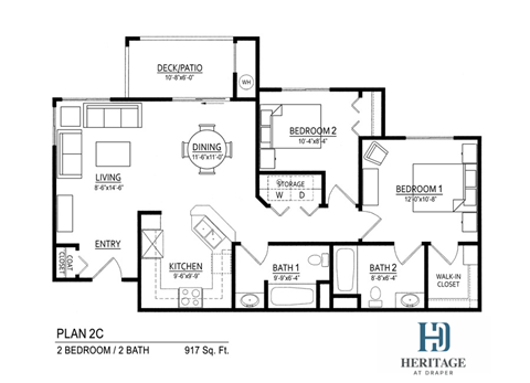 Heritage at Draper Apartments in Draper, Utah 2C Floor Plan